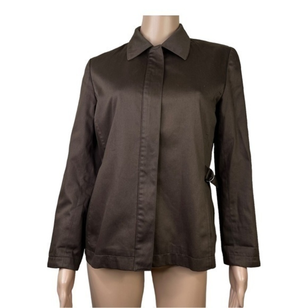 Lafayette 148 Women Top casual Brown long sleeve Sz Petite